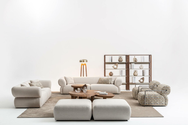Sedací souprava 6 dílů Obývací krajina Křeslo Hocker obývací pokoj Set Moderní design.