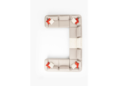 Rohová sedací souprava U-formy Luxus obývací pokoj Beige čalouněná pohovka moderní styl Nový.