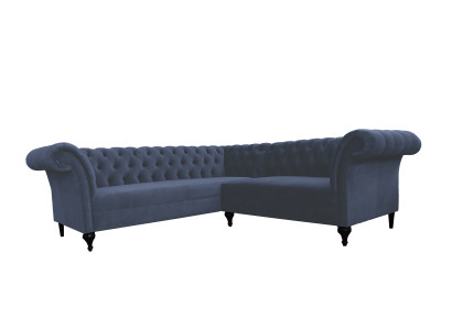 Chesterfield rohová pohovka, designová pohovka, sametová kůže SLIII pohovka №98