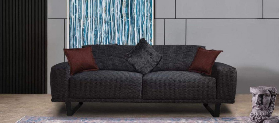 Návrhová pohovka 3-sedačka obývací pokoj Luxus černý nábytek pohovky Sofas