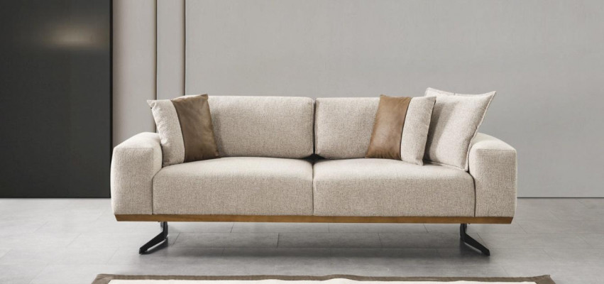 Designer třísedák Beige barvy Luxusní nábytek do obývacího pokoje 225 cm
