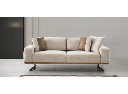 Designer třísedák Beige barvy Luxusní nábytek do obývacího pokoje 225 cm