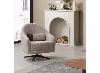 Moderní šedý křeslo Lounge Club obývací pokoj Styl Potah textil Jednosedadlo