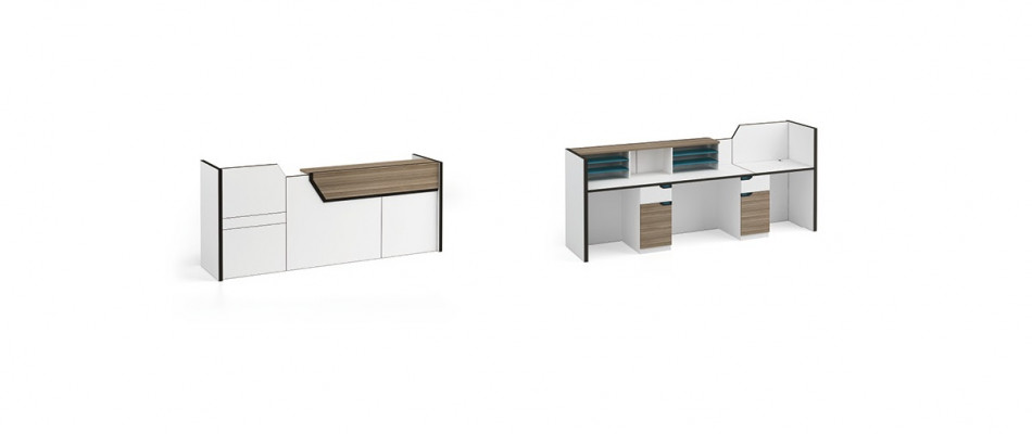 Přijímací pult Recepce Pult Praxe Kancelář Výstava Přijetí Hotel Stoly 280x80cm