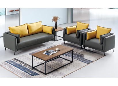 Sofa Pohovka Potahovaná sedací souprava Kůže Pohovky Garnitura pohovek Kancelářský styl Nábytek