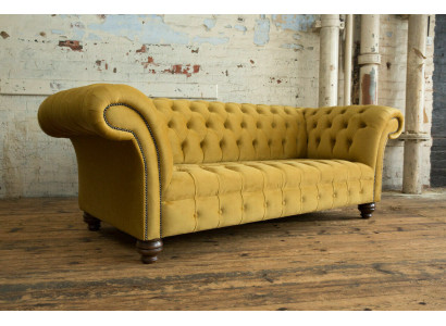 Designer Chesterfield Sofa sada sedacích souprav v sametu 4 kusy.