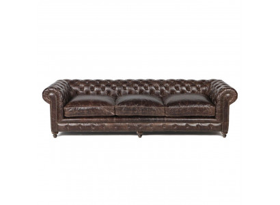 Hnědá pohovka Chesterfield s potahem, potahovou látkou, kůží, sedací souprava Big XXL.
