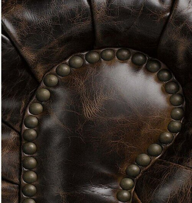 Hnědá pohovka Chesterfield s potahem, potahovou látkou, kůží, sedací souprava Big XXL.