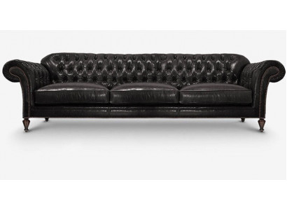 Klasická sedací souprava Chesterfield Kompletní set gerver sofa polstrovaná kůže