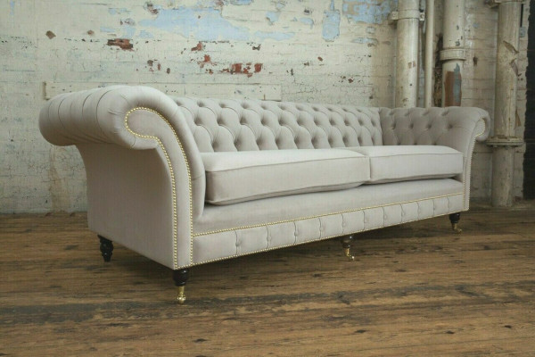 Sofa 4 místný xxl gauč sedací polstrování gaučů Chesterfield design