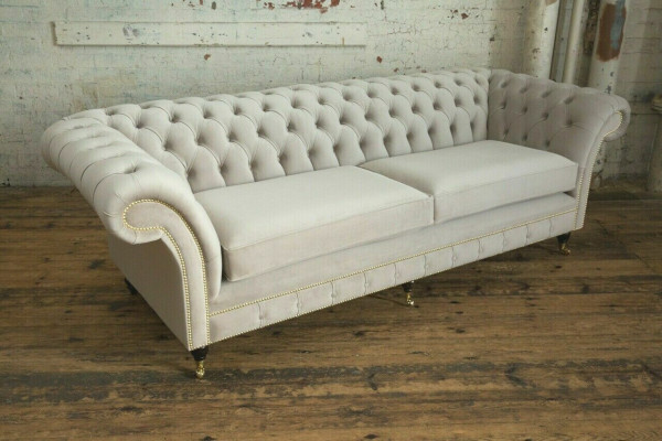 Sofa 4 místný xxl gauč sedací polstrování gaučů Chesterfield design