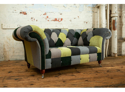 Designer pohovka Chesterfield 2místná pohovka čalouněné pohovky látkové gauče do obývacího pokoje