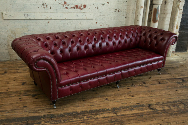Chesterfield Design Pohovka 4místná Pohovka čalouněná Luxus Klasické textilní pohovky.