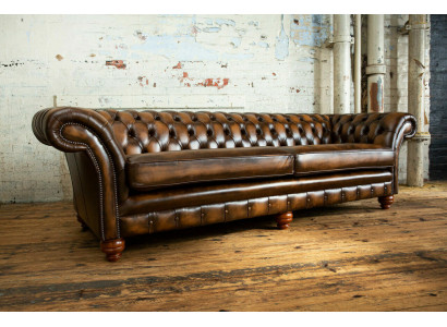 Chesterfield pohovka 4místná obývací místnost gauče pohovky polstrované pohovky Nové XXL Big.