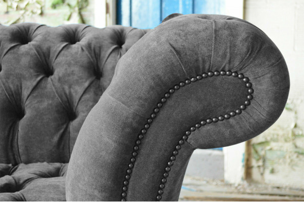 Třímístná pohovka Chesterfield Šedá Pohovka Předsíňový gauč Moderní pohovky