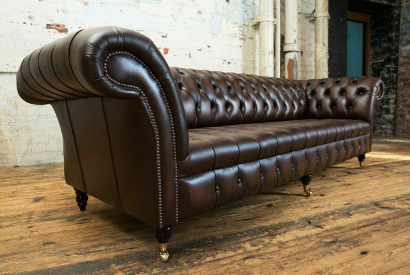 Klasická Chesterfield kůže potah Luxusní sofa design pohovka Pohovky 4 místa Nová