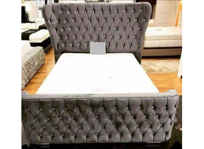 Chesterfield textilní postel ložnice postele dvojité polštáře 140/160/180/200 cm