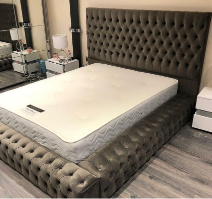 Chesterfield textilní postel ložnice postele dvoulůžkové 140/160/180/200 cm