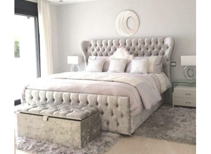 Chesterfield Designer Bed Bedroom Textile Leather Upholstered 140/160/180/200 cm  Chesterfield Designer Lůžko Ložnice Textilní Kožené Polstrované 140/160/180/200 cm