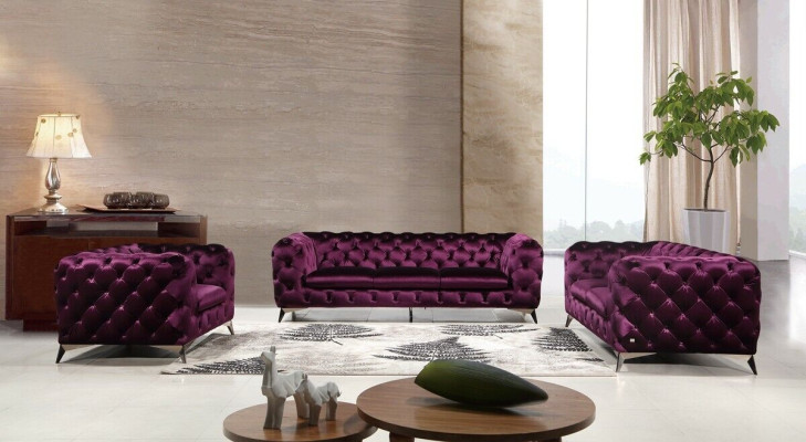Luxus Hochwertige Sofa Couch Polster Sitz 3+2 Garnitur Chesterfield Garnituren