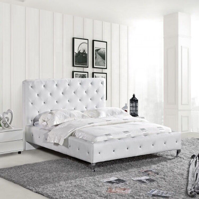 Chesterfield Designer Bed Bedroom Leather Textile Upholstery 140/160/180/200 cm  Chesterfield Designérová postel Ložnice Kůže Textilní Polstrování 140/160/180/200 cm
