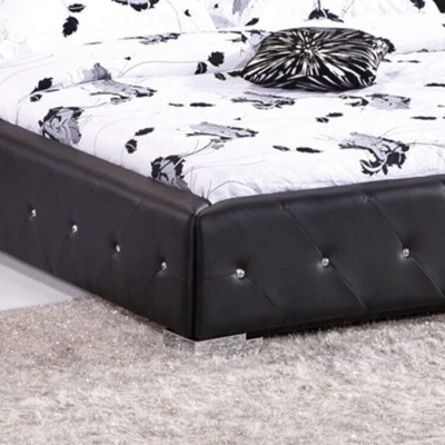 Chesterfield Big Bed XXL Headboards Bed Upholstery Hotel Velvet Black Fabric Ears