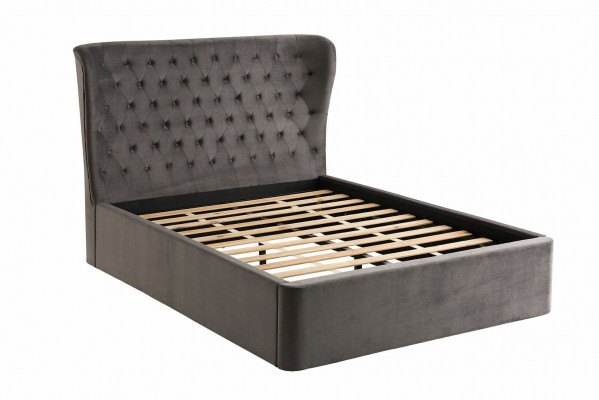 Chesterfield Design postel 180x200cm Šedá ložní postel Hotelová čalouněná Luxusní postele