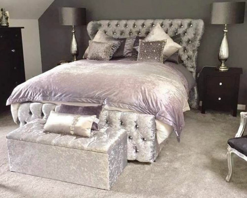 Chesterfield Turkis Zelená Designerová postel do ložnice, textilní koženka, polštář 180x200 cm