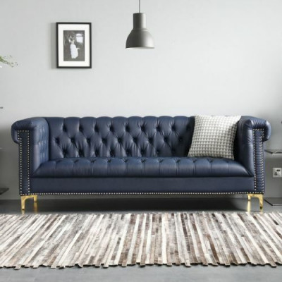 Chesterfield kožená potah Design Sofa Luxus Couch Klasická pohovka 3-sedačka Nová
