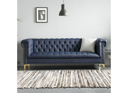Chesterfield kožená potah Design Sofa Luxus Couch Klasická pohovka 3-sedačka Nová