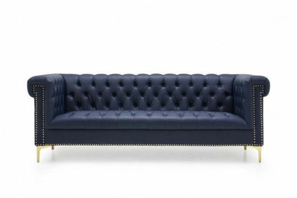 Chesterfield kožená potah Design Sofa Luxus Couch Klasická pohovka 3-sedačka Nová