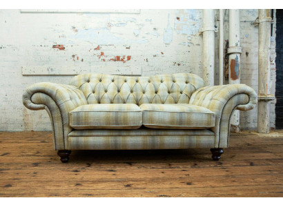 Chesterfield Sofa 2-sedadlové Designové Pohovky Kovové Pohovky Kůže Relaxační Dvojsedačka