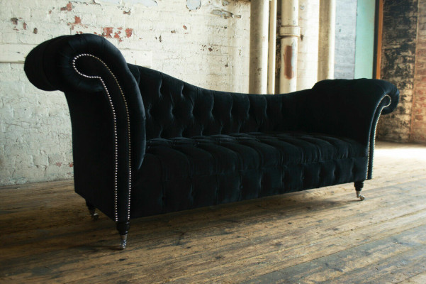 Chesterfield tří-sedačka pohovka vyplňuje design 3místná pohovka černé barvy