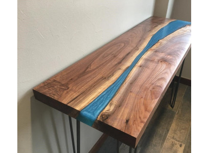 Konzoletní stolek Sideboard Skutečné dřevo Designer stůl Epoxidová pryskyřice Vodopád Řeka