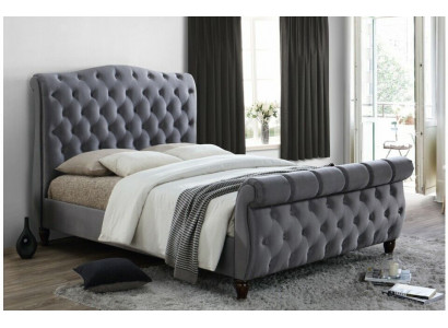 Klasická sametová textilní postel Queen Size postele Polstrovaná hotelový pokoj 180x200