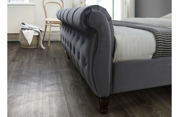 Klasická sametová textilní postel Queen Size postele Polstrovaná hotelový pokoj 180x200