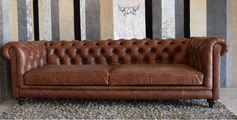 Chesterfield Sofa, pohovka, čalouněný nábytek, kůže, pohovky, čalouněný nábytek, 3místný.