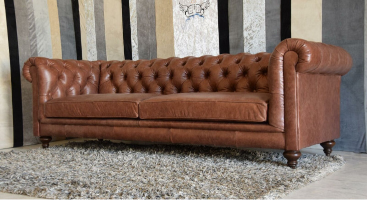 Chesterfield Sofa, pohovka, čalouněný nábytek, kůže, pohovky, čalouněný nábytek, 3místný.