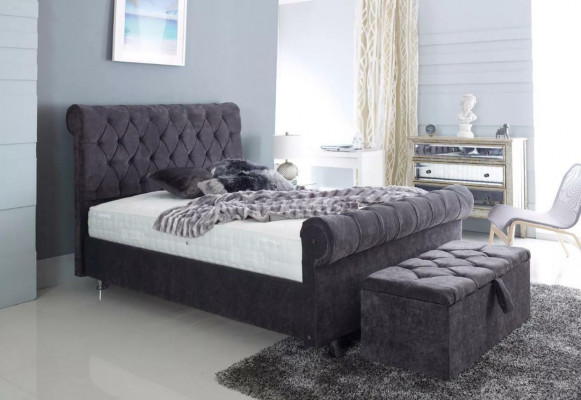Chesterfield Design Samt Ložní Luxus Textilie Postele Ložnice Dvojité.