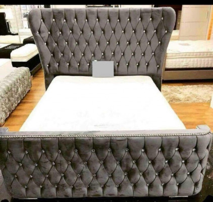 Chesterfield Hotel Dvojité Kožené Lůžko Ložnice Polštář Luxusní Postele 200x200