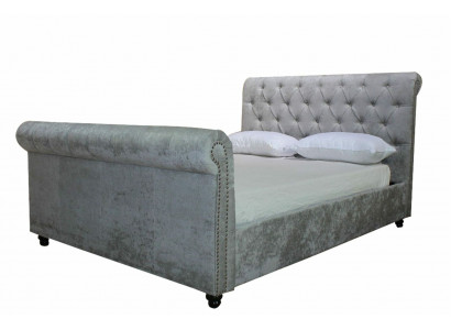 Design postele Chesterfield textilie samet polstrované kožené hotelové postele ložnice nové.