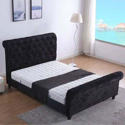 Černá ložnice Chesterfield postel Luxusní ložnice postel