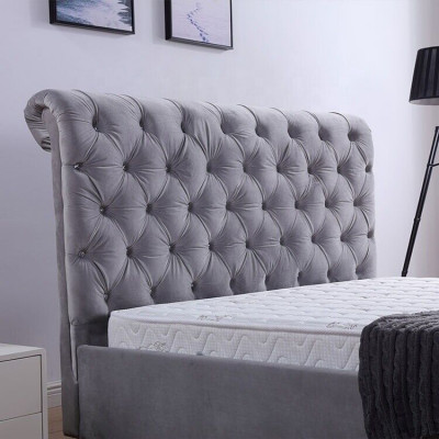 Design Chesterfield lůžko textilní čalounění kožené hotelové postele ložnice Nový Samet