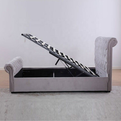 Design Chesterfield lůžko textilní čalounění kožené hotelové postele ložnice Nový Samet