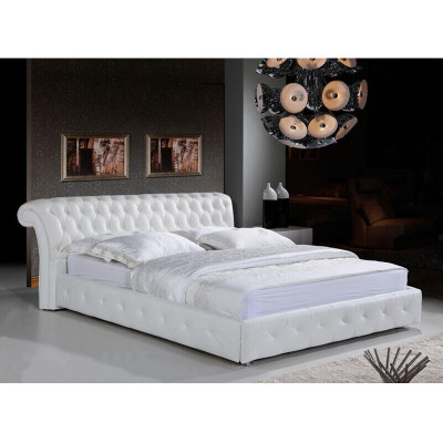 Chesterfield designer postel ložnice textilie kůže Polštář 140/160/180/200 cm