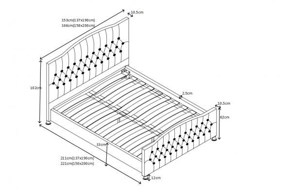 Polštář Chesterfield šedá luxusní manželská postel ložnice designérské postele