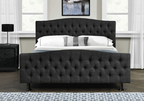 Černá postel Chesterfield design ložnice Anglická postel