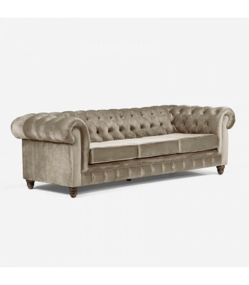 Chesterfield 5místná klasická luxusní sedací souprava textilní kůže stříbrné pohovky.