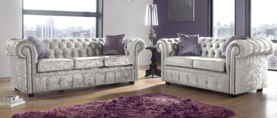 Sofa Chesterfield 3+2 Seater Klasická barokní rokoko sada textilní kožená