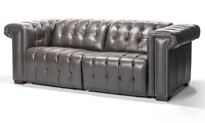 Designer černá pohovka Chesterfield 3-místná pohovka do obývacího pokoje